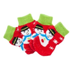4 Pcs Dog Knitted Pet Socks Cartoon Cute Christmas Puppy Socks Dog Foot Covers Poodle Teddy Socks, Snowman 4 Pcs Dog Knitted Pet Socks Cartoon Cute Christmas Puppy Socks Dog Foot Covers Poodle Teddy Socks, Snowman