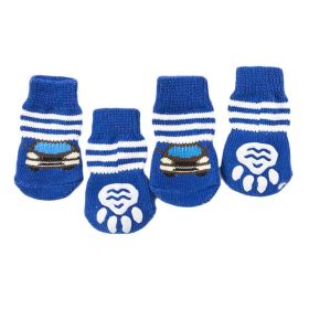 4 Pcs Blue Cars Knitted Dogs Socks Cute Pet Socks Dog Paw Protection for Puppy Indoor Wear 4 Pcs Blue Cars Knitted Dogs Socks Cute Pet Socks Dog Paw Protection for Puppy Indoor Wear